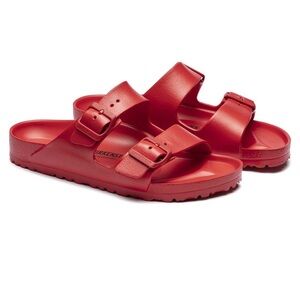 🔥 Birkenstock Arizona Essentials in Active Red Size 7 - 7.5 EUC!